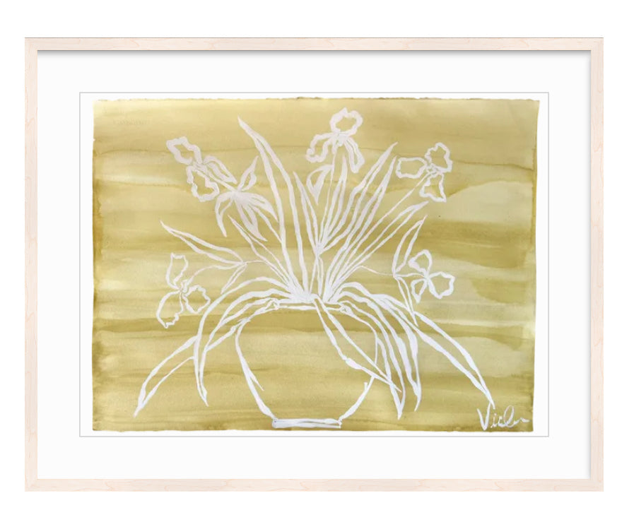 Floral Silhouette in Chartreuse