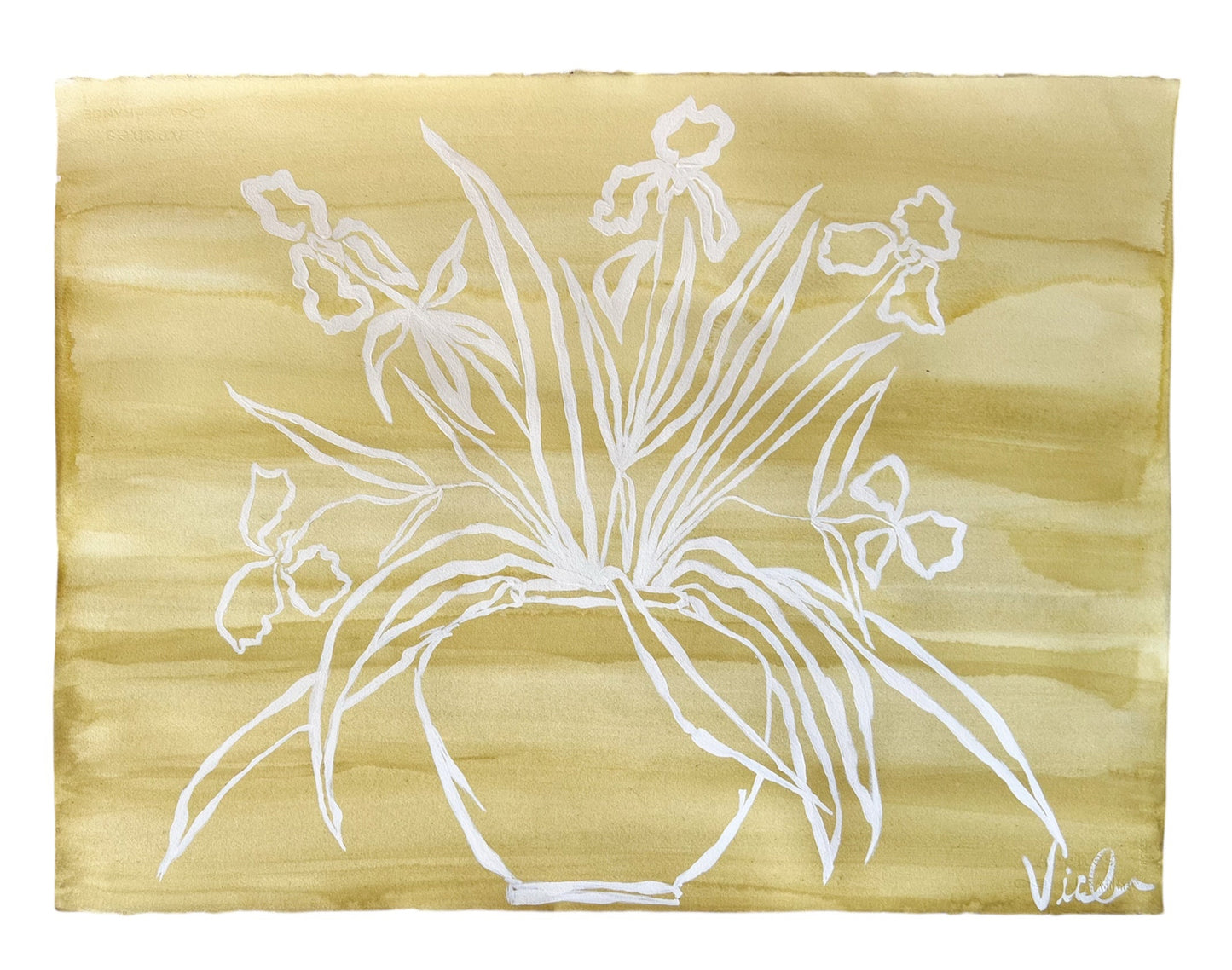 Floral Silhouette in Chartreuse